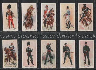 Regimental Uniforms 1936 beautiful set of 50 cigarette cards,, MINT