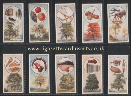 British Trees  their Uses
      1930 set of 25 cigarette cards, pretty set with small images set 
    within main image, excellent condition