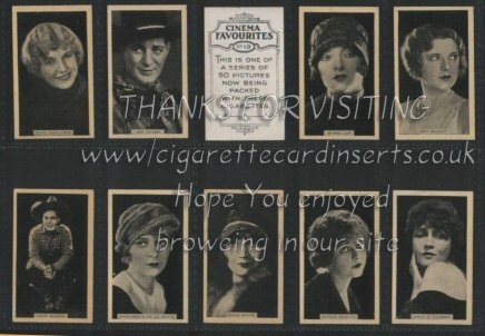 Cinema Favourites, pretty set of 50, excellent condition, sharp corners, 1929