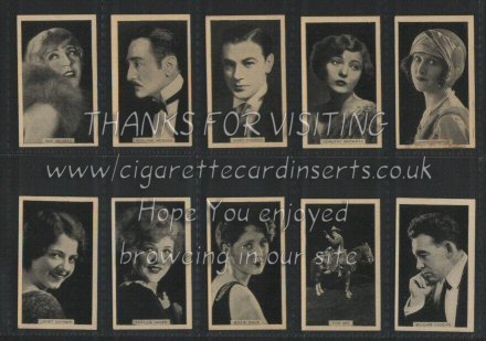 Cinema Favourites, pretty set of 50, excellent condition, sharp corners, 1929