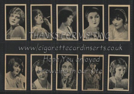 Cinema Favourites, pretty set of 50, excellent condition, sharp corners, 1929