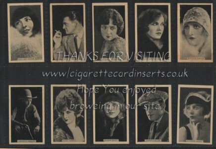Cinema Favourites, pretty set of 50, excellent condition, sharp corners, 1929