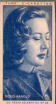 The cigarette cards in the set are: 1. Barbara Read 2. Ann Peterson 3. Dorothy White 4. Marcia 5. Barbara Beach 6. Ruth Reid 7. Mildred Barth 8. Renee Russell 9. Connie Constant 10. Dorothy Francis 11. Ginger Johnson 12. Sarilla Bell 13. Vivian Frances 14. Laurie Lane 15. Diana Gibson 16. Annabella 17. Hedy Lamarr 18. Sonja Henie 19. Kathleen Cummings 20. Natalie Hynn 21. Julie Jenner 22. Maxine Moore 23. Cecilia Goldstein 24. Madeline Eklund 25. Marion Dolan 26. Patricia Dawn 27. Jackie Day 28. Judy Puck 29. Margon Linder 30. Dorothy Mitchell-Hedges 31. Cheryl Walker 32. Helen Anderson 33. Berryl Wallace 34. Jean Darling 35. Ina Brown 36. Merle Oberon 37. Mamo Clark 38. Myra Sheldon 39. Grace Adrian 40. Jackie Gately 41. Betty Benson 42. Grace Gillern 43. Gary Myles 44. Georgie Butler 45. Lola Jensen 46. Ilona Massey 47. Virginia Blair 48. Alma Bray 49. Maril De Forest 50. Margaret Goelde 51. Juliette Compton 52. Mary Maguire 53. Lloyd Astrid 54. Anita Louise 