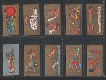  Ancient Egypt 1928 pretty set of 25 cigarette cards� with sheer gold or silver backgrounds, excellent condition