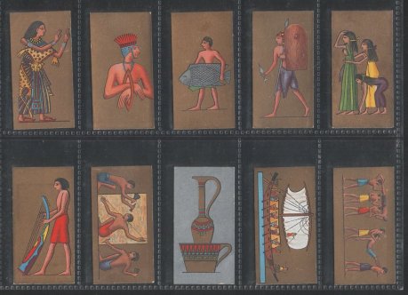  Ancient Egypt 1928 pretty set of 25 cigarette cards� with sheer gold or silver backgrounds, excellent condition