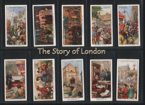 The Story of London 1934 a very interesting and pretty set of 50 cigarette cards , excellent condition