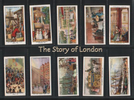 The Story of London 1934 a very interesting and pretty set of 50 cigarette cards , excellent condition