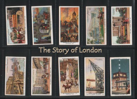 The Story of London 1934 a very interesting and pretty set of 50 cigarette cards , excellent condition