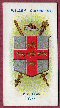 The cigarette cards in the set are :1 Inverness , 2  Bath , 3  Cambridge , 4  Plymouth , 5  Glasgow ,  6  Bristol ,  7  Leeds , 8  Newport,  9   Coventry , 10   Leicester, 11   Cheltenham, 12   Manchester,  13   Chester, 14   Birmingham, 15   Ipswich, 16   Kensington, 17   Dublin, 18   Waterford, 19   Bournemouth, 20   Nottingham, 21   Derby, 22   Limerick, 23  London, 24   York, 25   Londonderry, 26   Exeter, 27   Belfast, 28   Newcastle-on-tyne, 29   Hereford, 30   Edinburgh, 31   Sheffield, 32   Liverpool, 33   Hull,  34   Arms of London University, 35  Arms of Edinburgh University, 36   Leith, 37   Aberdeen, 38   Dundee, 39   Gloucester, 40   Arms of Cambridge University, 41  Grimsby , 42  Oxford, 43  Cork, 44   Preston, 45   Norwich, 46   Portsmouth, 47   Arms of Dublin University, 48   Ryde, 49   Cardiff , 50 Salford