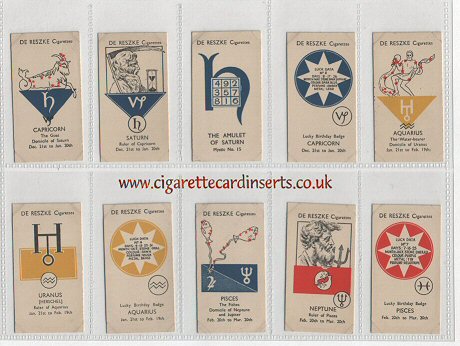 What the stars say. 1934 set of 50 cigarette cards depicting mysticism and tarot reading, excellent condition