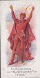 The cigarette cards in the set are : 1 Sir Henry Irving as "Mephistopheles" in "Faust." 2 Sir Squire Bancroft as "Captain Hawtree" in "Caste." 3 Mr. J. L. Toole in "Walker, London." 4 Sir George Alexander as "Rupert of Hentzau" in "The Prisoner of Zenda." 5 Lady Bancroft as "Peg Woffington" in "Masks and Faces." 6 Sir Herbert Tree as "Svengali" in "Trilby." 7 Sir J. Forbes-Robertson as "Mark Embury" in "Mice and Men." 8 Sir Charles Wyndham as "Davy Garrick." 9 Cyril Maude as "Captain Barley" in "Beauty and the Barge." 10 Miss Gertrude Elliott as "Peggy" in "Mice and Men." 11 W.S. Penley as "Rev. Robert Spalding" in "The Private Secretary." 12 Sir John Hare as "Benjamin Goldfinch" in "A Pair of Spectacles." 13 Miss Winifred Emery as "Miss Elizabeth Linley" in "Dick Sheridan." 14 Miss Julia Neilson as "Nell Gwynne" in "Sweet Nell of Old Drury." 15 Miss Gladys Cooper as "Anne" in "My Lady's Dress." 16 Rutland Barrington as "Pooh-Bah" in "The Mikado." 17 Henry Ainley as "Ham Carve" in "The Great Adventure." 18 Dennis Eadie in "Disraeli." 19 Miss Ellen Terry as "Marguerite" in "Faust." 20 Gerald du Maurier in "Raffles." 21 Coquelin in "Cyrano de Bergerac." 22 Martin Harvey as "Sidney Carton" in "The Only Way." 23 Fred Terry as "Charles II." in "Sweet Nell of Old Drury." 24 Lewis Waller in "Monsieur Beaucaire." 25 Mrs. Kendal as "Mistress Ford" in "The Merry Wives of Windsor