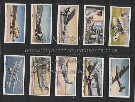 International Airliners 1936 cigarette cards set of 50 good