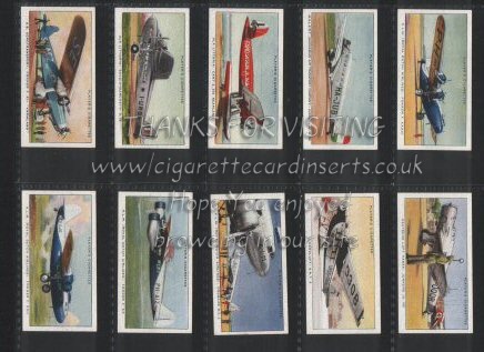 International Airliners 1936 cigarette cards set of 50 good
