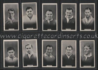 British Rugby Players 1930 issued for Will's in New Zealand, rare cigarette cards , complete set of 45 cigarette cards, near-min