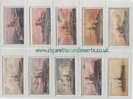 Warships 1926 complete set of 50 cigarette cards   NZ issue excellent condition .