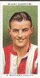 The cigarette cards in the set are : 1 D J Astley (Aston Villa) 2 J W Barker (Derby County) 3 J M Beattie (Blackburn Rovers) 4 S Black (Plymouth Argyle) 5 W Boyes (West Bromwich Albion) 6 C S Britton (Everton) 7 E F Brook (Manchester City) 8 H Carter (Sunderland) 9 J Connor (Sunderland) 10 J Coulter (Everton) 11 C Craven (Grimsby Town) 12 E Drake (Arsenal) 13 W Evans (Tottenham Hotspur) 14 W Furness (Leeds United) 15 T Graham (Notts Forest) 16 J Hallows (Bradford City) 17 H E Hammond (Fulham) 18 J Hampson (Blackpool) 19 E Hapgood (Arsenal) 20 T Holley (Barnsley) 21 J Holliday (Brentford) 22 R Hollingworth (Wolves) 23 J Jackson (Chelsea) 24 L J Jones (Coventry City) 25 W Jones (Birmingham City) 26 A P Lythgoe (Huddersfield Town) 27 G Maddison (Hull City) 28 S Matthews (Stoke City) 29 J McIlwane (Southampton) 30 L McMenemy (Motherwell) 31 W Millership ( Sheffield Wednesday) 32 W Mills (Aberdeen) 33 J Morton (West Ham United) 34 G Mutch (Manchester United) 35 C Napier (Derby County) 36 J Pickering (Sheffield United) 37 E Sandford (West Bromwich Albion) 38 J Simpson (Glasgow Rangers) 39 S Smith (Leicester City) 40 R Starling (Sheffield Wednesday) 41 W Steel (Birmingham) 42 R Stuart (Middlesborough) 43 E J Suggett (Bradford) 44 E J Vinall (Norwich City) 45 T Walker (Heart of Midlothian) 46 S Weaver (Newcastle United) 47 D Welsh (Charlton Athletic) 48 R W Westwood (Bolton Wanderers) 49 F Worrall (Portsmouth) 50 E V Wright (Liverpool)